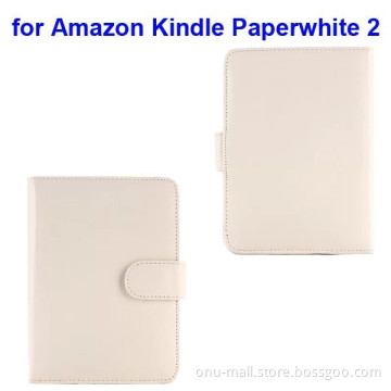 Litchi Texture Magnetic Button Protective Leather Case Cover for Amazon Kindle Paperwhite 2